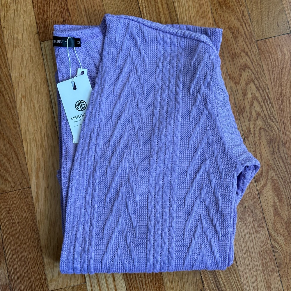 Lavender Purple Knit Cardigan Sweater - Picture 5 of 7